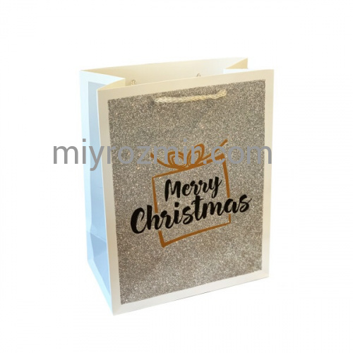 Пакет срібний "Shiny xmas" 18*23*10см