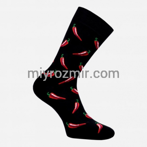 Чоловічі класичні бавовняні шкарпетки з прикольним малюнком перці Легка Хода 6344