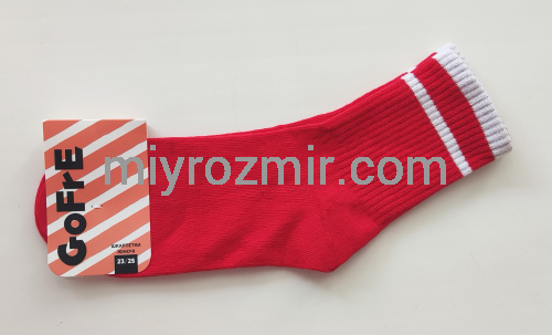 Червоні однотонні спортивні шкарпетки з широкою резинкою Gofre 208 фото 5