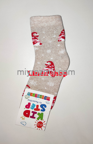 РІЗНІ МАЛЮНКИ Махрові теплі дитячі шкарпетки з новорічними малюнками  KidStep 849 фото 4