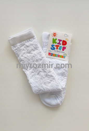Високі білі дитячі шкарпетки, ажурні гольфи Master Step 890 фото 3