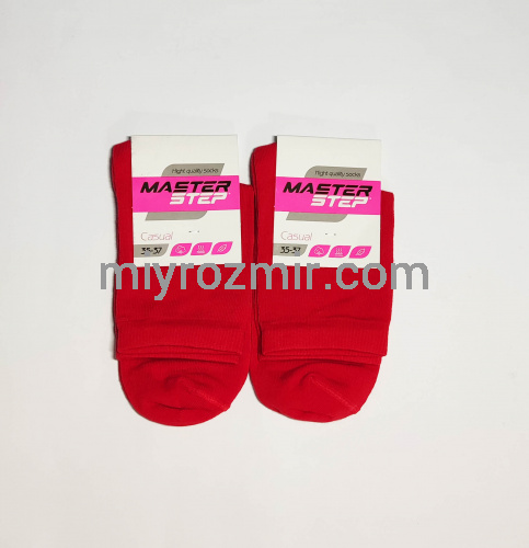 Червоні жіночі однотонні шкарпетки без малюнку Master Step 212 фото 4