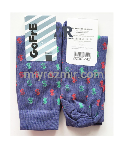 Gofre 105 Джинс чоловічі шкарпетки з прикольним малюнком Долари Gofre 105 Джинс чоловічі шкарпетки з прикольним малюнком Долари