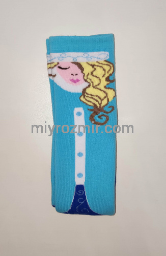Блакитні жіночі новорічні шкарпетки зі снігуронькою Ельзою Master Step 662 фото 3