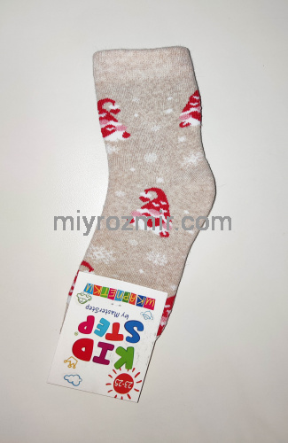 РІЗНІ МАЛЮНКИ Махрові теплі дитячі шкарпетки з новорічними малюнками  KidStep 849 фото 3