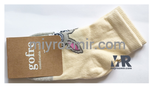 Gofre 301 набір 2шт бежеві прикольні дитячі шкарпетки з малюнками тварин фото 2