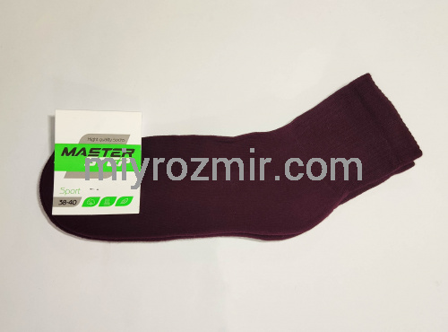 Master Step 3420 Спортивні однотонні бавовняні шкарпетки з широкою резинкою 7см та махровою стопою