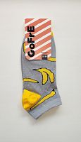 Сірі шкарпетки з бананами Gofre 203